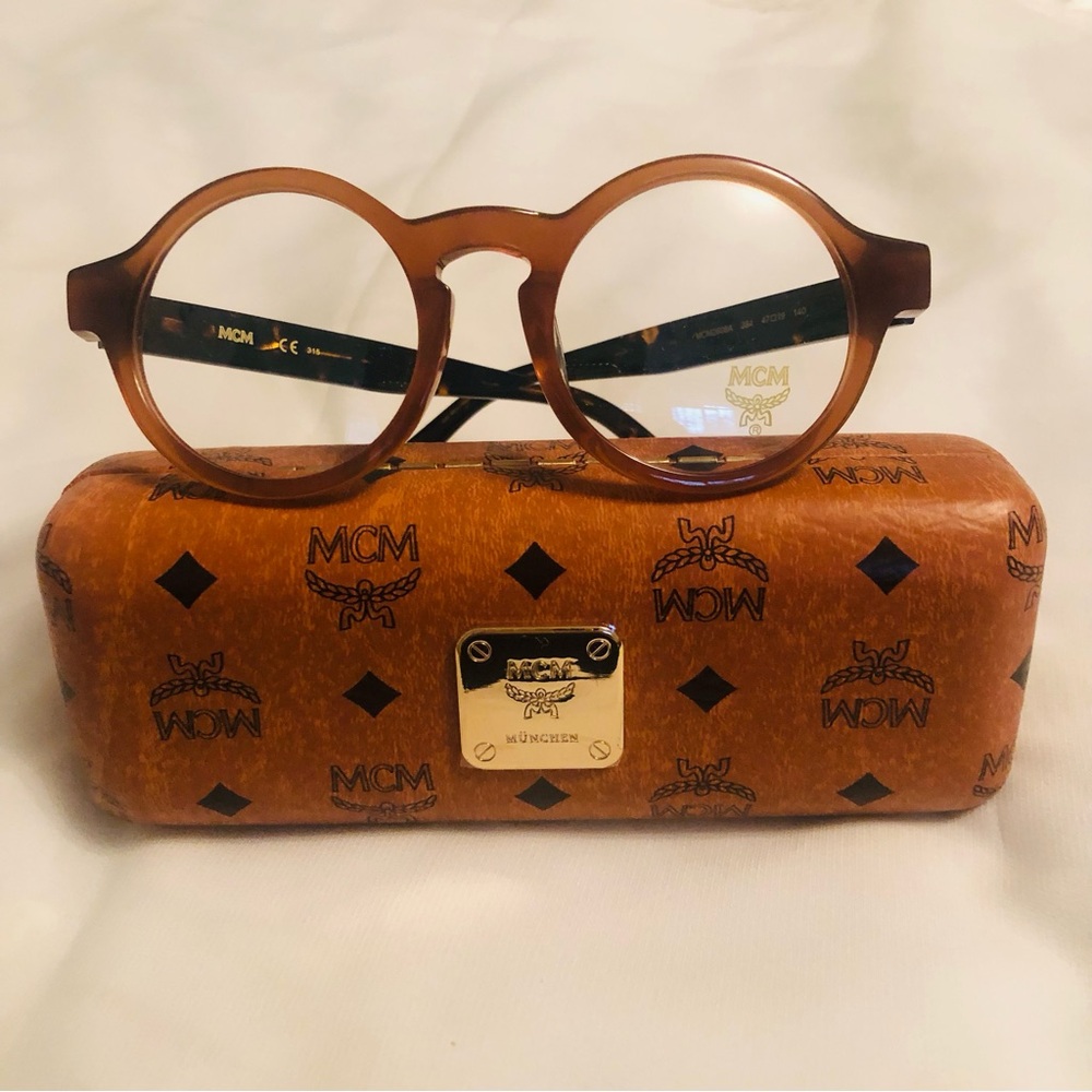 MCM Tan Round Plastic Glasses for women/men